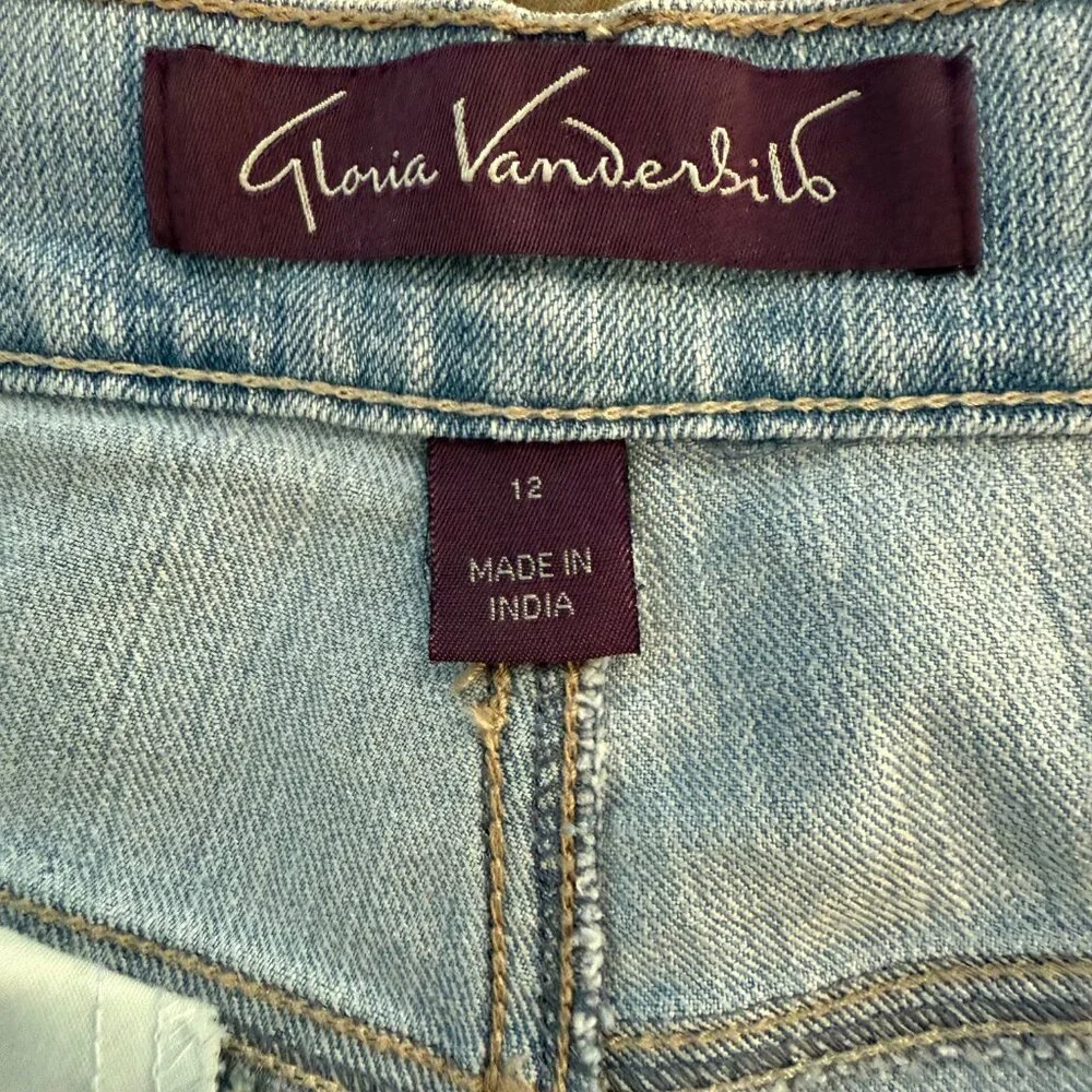 👖Gloria Vanderbilt Amanda Classic Straight Jeans Lucca (Light Blue) Size 12 - Picture 9 of 11